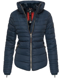 Marikoo Amber women's winter hooded jacket, dark blue