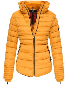 Marikoo Amber women's winter hooded jacket, yellow