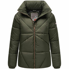Navahoo Schokolinaa women's short winter jacket, olive