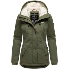 Marikoo Bikoo women's winter hooded jacket, Olive leaf
