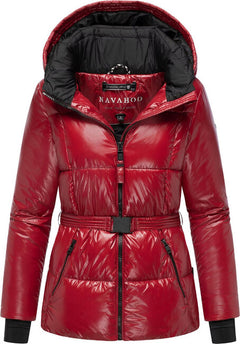 Navahoo EISGLANZ women's winter hooded jacket, dark red