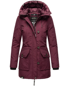 Navahoo Freezestoorm women's winter jacket with hood, burgundy