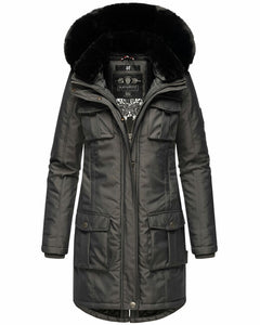 Navahoo Tiniis women's winter jacket with hood, Anthracite