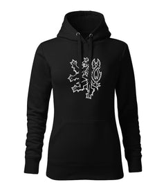 DRAGOWA women's hoodie Czech lion 320 g/m², black