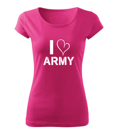 DRAGOWA women's t-shirt I love army 150 g/m², pink
