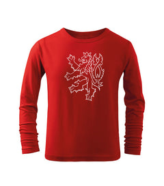 DRAGOWA kids' long-sleeve t-shirt Czech lion, red