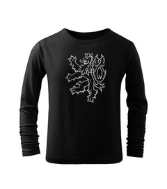 DRAGOWA kids' long-sleeve t-shirt Czech lion, black