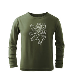 DRAGOWA kids' long-sleeve t-shirt Czech lion, olive