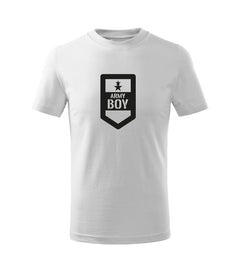 DRAGOWA kids' short-sleeve t-shirt army boy, white