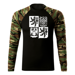 DRAGOWA Fit-T long-sleeve t-shirt large Czech emblem 160 g/m², woodland