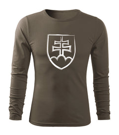 DRAGOWA Fit-T long-sleeve t-shirt Slovak emblem 160 g/m², olive
