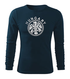 DRAGOWA Fit-T long-sleeve t-shirt Hungary 160 g/m², navy blue