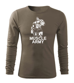 DRAGOWA Fit-T μακρυμάνικο μπλουζάκι muscle army man 160 g/m², λαδί