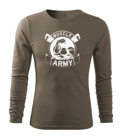DRAGOWA Fit-T μακρυμάνικο μπλουζάκι muscle army original 160 g/m², λαδί
