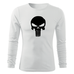 DRAGOWA Fit-T μακρυμάνικο μπλουζάκι Punisher 160 g/m², λευκό