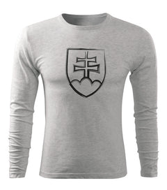 DRAGOWA Fit-T long-sleeve t-shirt Slovak emblem 160 g/m², grey