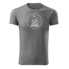 DRAGOWA fitness t-shirt muscle army biceps 180 g/m², grey