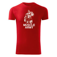 DRAGOWA fitness t-shirt muscle army man 180 g/m², red
