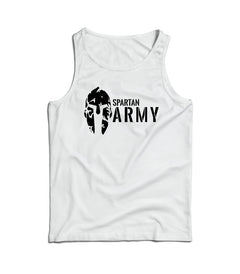 DRAGOWA ανδρικό αμάνικο μπλουζάκι Spartan army 160 g/m², λευκό