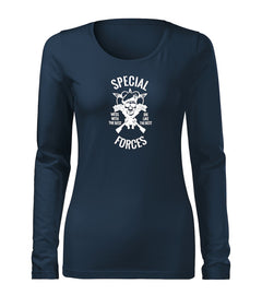 DRAGOWA Slim γυναικείο μακρυμάνικο μπλουζάκι special forces 160 g/m², σκούρο μπλε