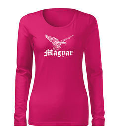DRAGOWA Slim women's long-sleeve t-shirt turul 160 g/m², pink