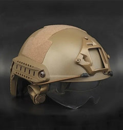 DRAGOWA Tactical Fast MH taktická helma s okuliarmi Charger, coyote (bez certifikácie)