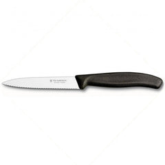 Victorinox univerzálny kuchynský nôž, zúbkový čierny
