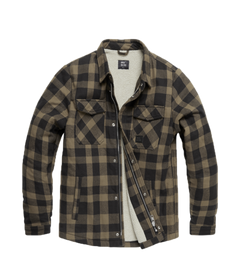 Vintage Industries Craft heavyweight sherpa jacket, beige checked