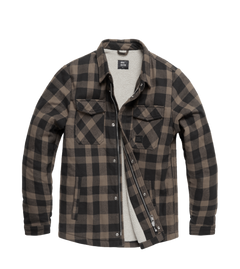 Vintage Industries Craft heavyweight sherpa jacket, grey checked
