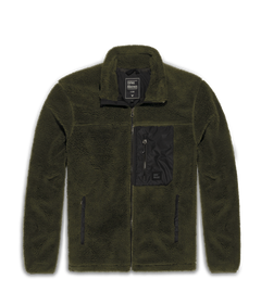 Vintage Industries Kodi fleece φούτερ lined sherpa, σκούρο λαδί