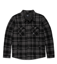 Vintage Industries Square+ flannel shirt jacket, grey checked