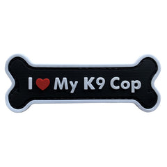 WARAGOD I Love My K9 Cop PVC Patch, Black