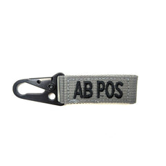 WARAGOD Carabiner Blood Type AB+ Positive, Grey
