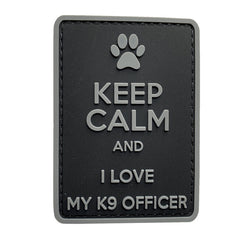 WARAGOD Keep Calm and I love my K9 PVC Patch, Black Grey