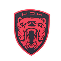WARAGOD Medal of Honor MOH Grizzly PVC Patch, Red