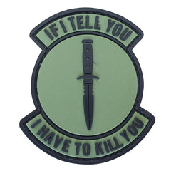 WARAGOD Patch If I Tell You 7 x 5cm, Olive