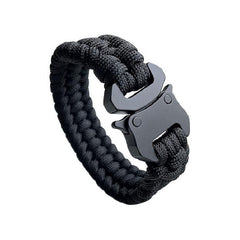 WARAGOD Paracord Bracelet with Metal Clip Avär, Black