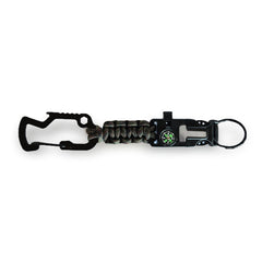 WARAGOD Paracord Survival Multifunctional Keychain 8 in 1 Laito, Camo Green