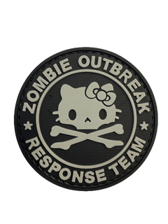 WARAGOD Zombie Outbreak Kitty PVC Patch, Black Grey