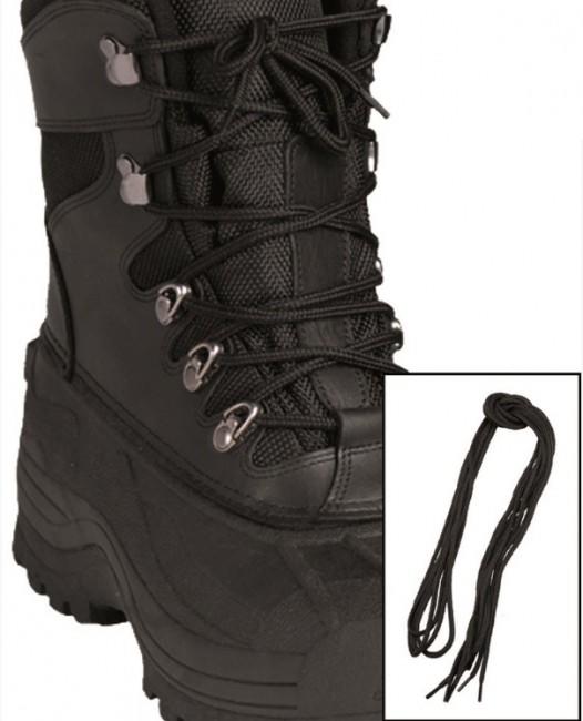 Mil-Tec Waxed Boot Laces, Black 140cm