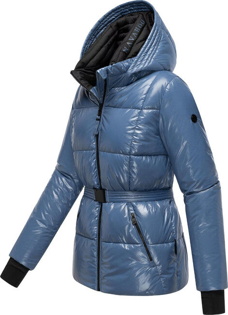 Navahoo Women's Winter Jacket with Hood EISGLANZ, Dusty Blue