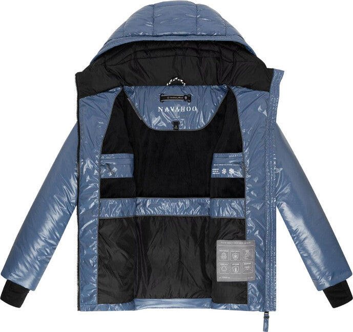 Navahoo Women's Winter Jacket with Hood EISGLANZ, Dusty Blue