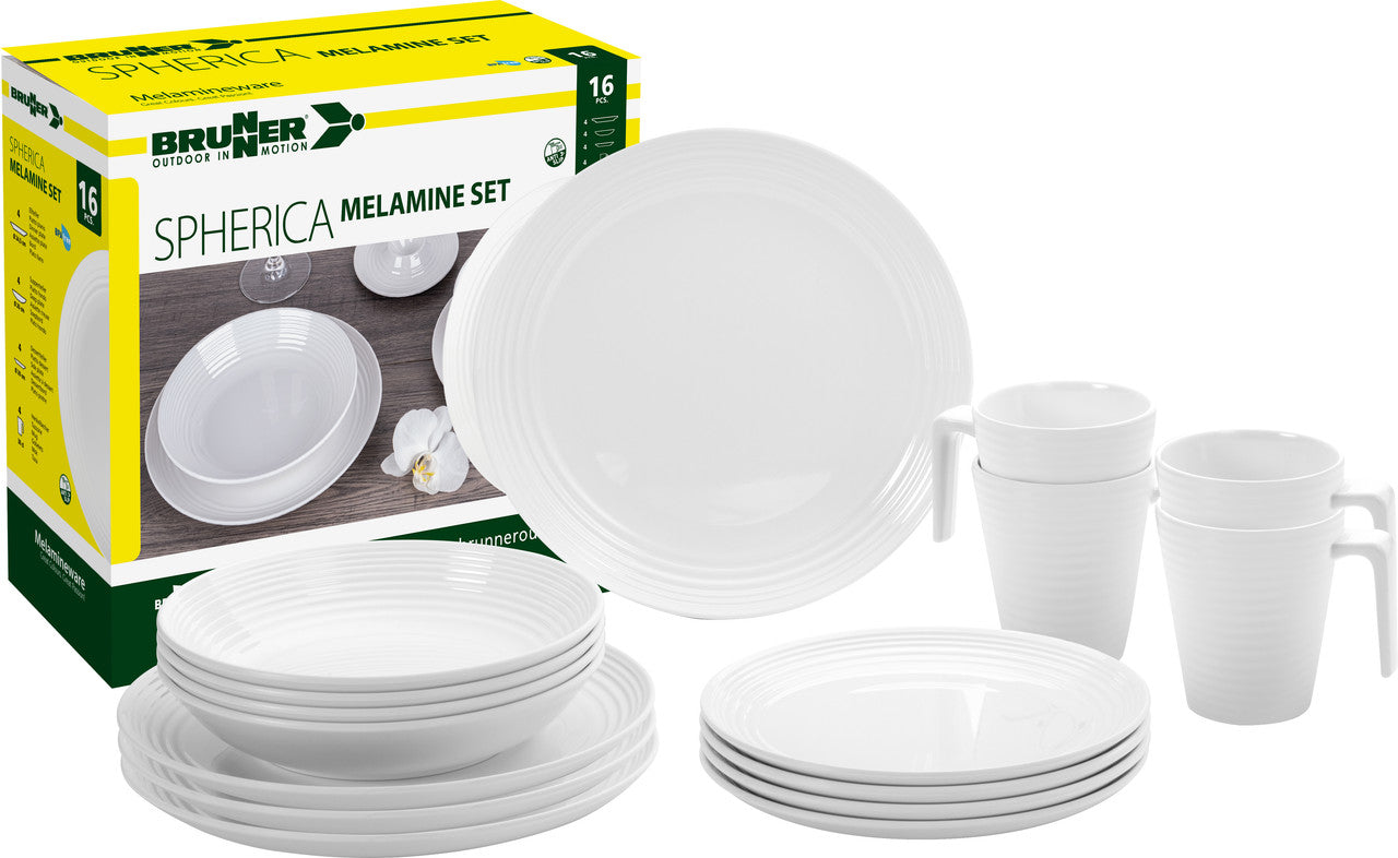 Brunner Spherica Melamine Dinnerware Set, White