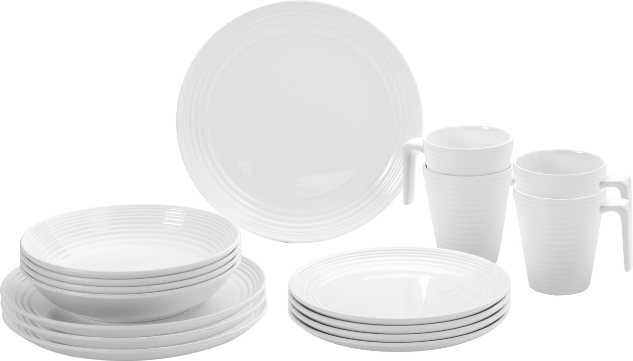Brunner Spherica Melamine Dinnerware Set, White
