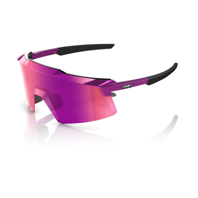 100% Aerocraft Sunglasses, Gloss Purple Chrome - Purple Multilayer Mirror