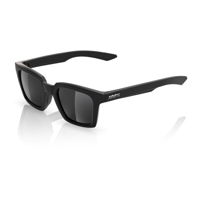 100% Erba Sunglasses, Soft Tact Black - Smoke Lens