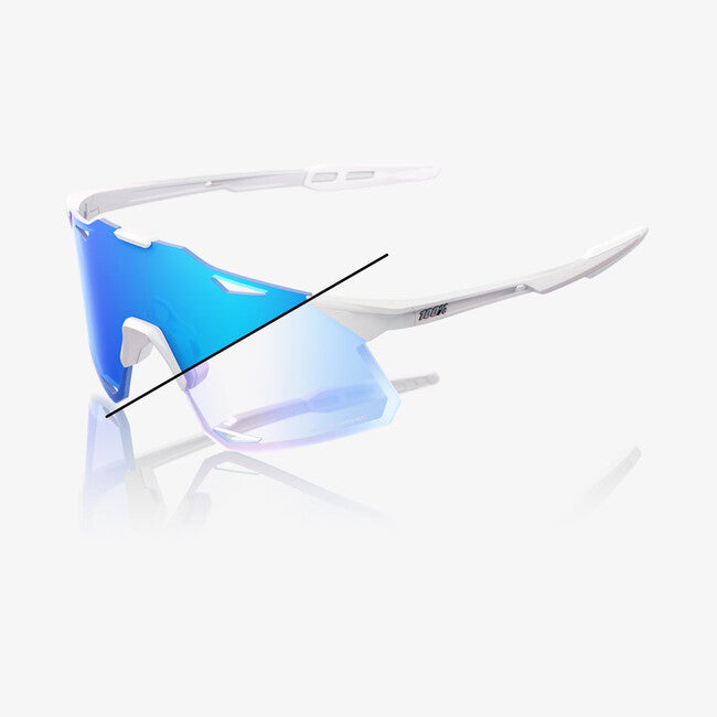 100% Hypercraft Sunglasses, Bastille LE - Pearl White Glitter - Blue Mirror Photochromic