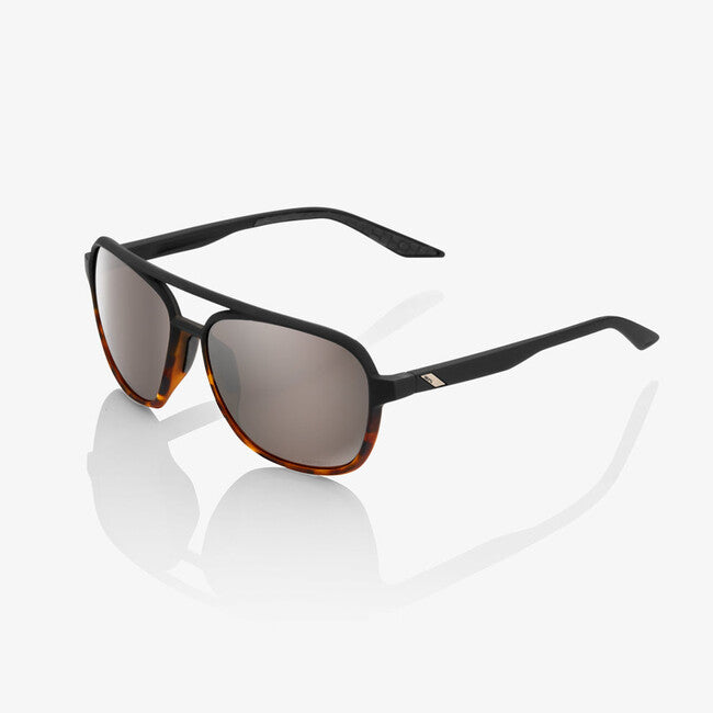 100% Kasia Sunglasses, Soft Tact Black / Havana Fade