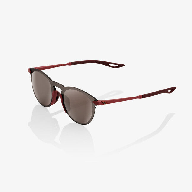 100% Legere Round Sunglasses, Soft Tact Crimson