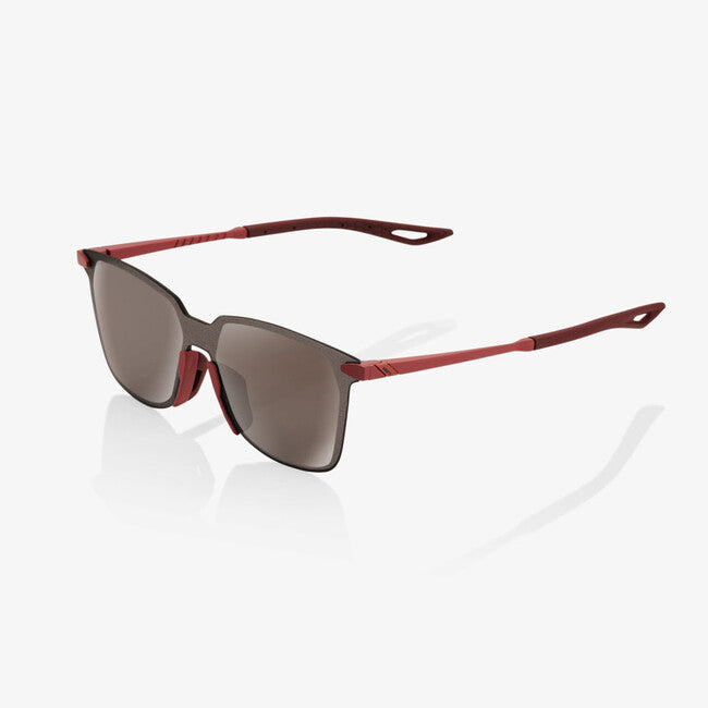 100% Legere Square Sunglasses, Soft Tact Crimson